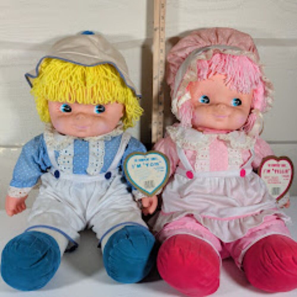 Vintage 1980s Uneeda Bumpkins Family Doll Set Tom & Tillie NWT Rare Pair